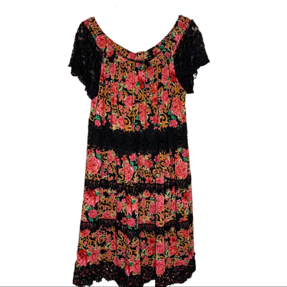 Ryan Michelle Off‎ Shoulder Lace Tiered Dress 2x